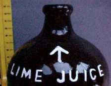 lime juice bottle close up