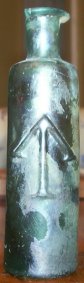 arrow bottle with pontil mark on base 