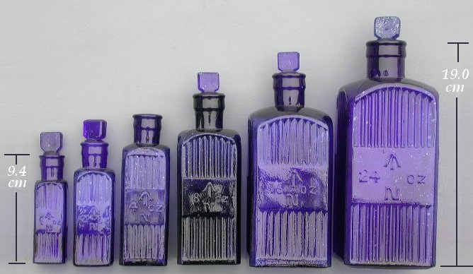 group of square admaralty arrow bottles