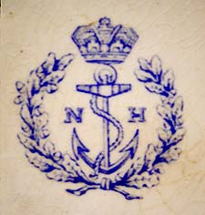 close-up of navy hospital mark